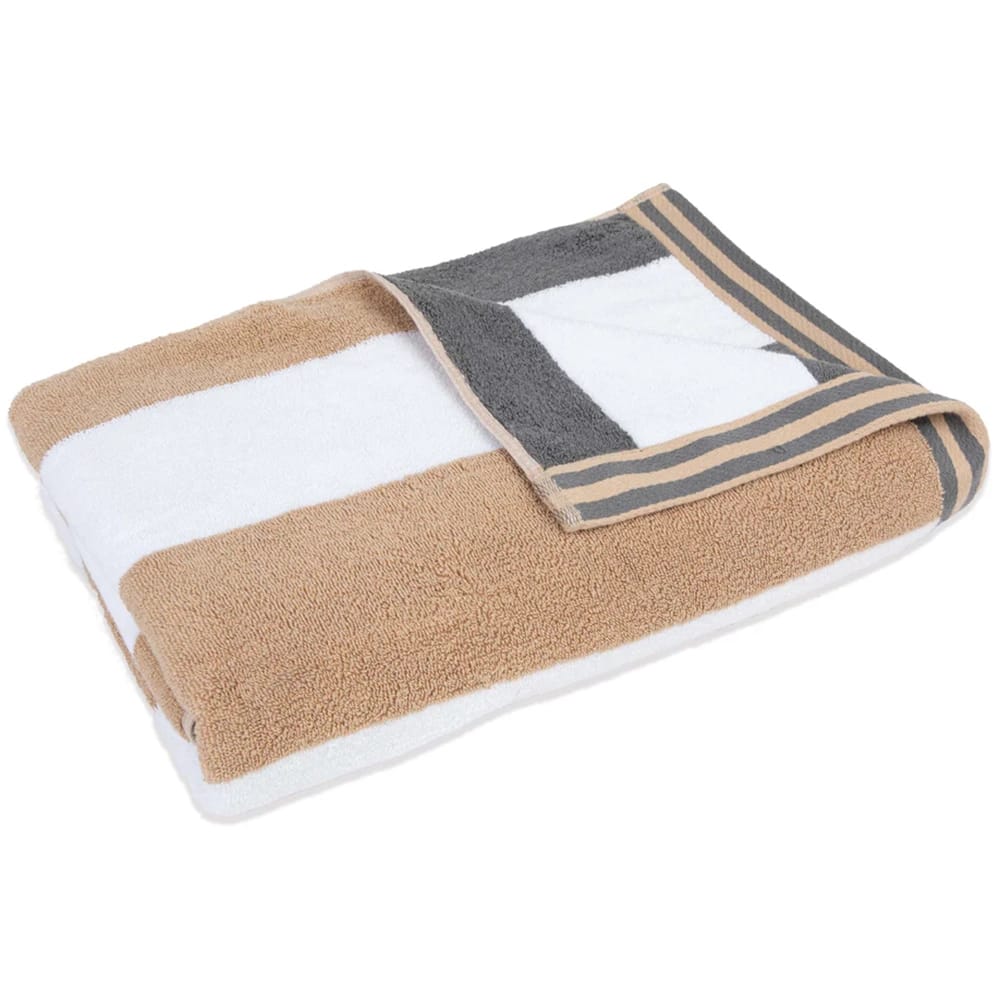 Aston and Arden Reversible Resort Towel, Gray/Tan, 70" x 35"