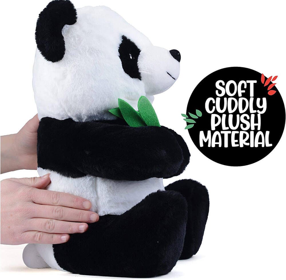 Prextex Plush Panda Bear with Zippered Carrier & 3 Cub Plushies