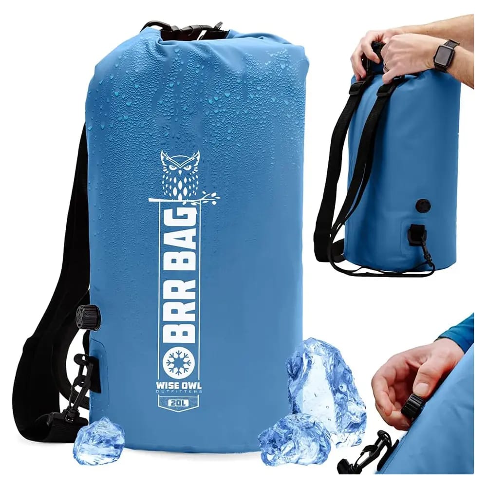 Wise Owl Outfitters Waterproof Dry Bag Backpack, Blue, 20L