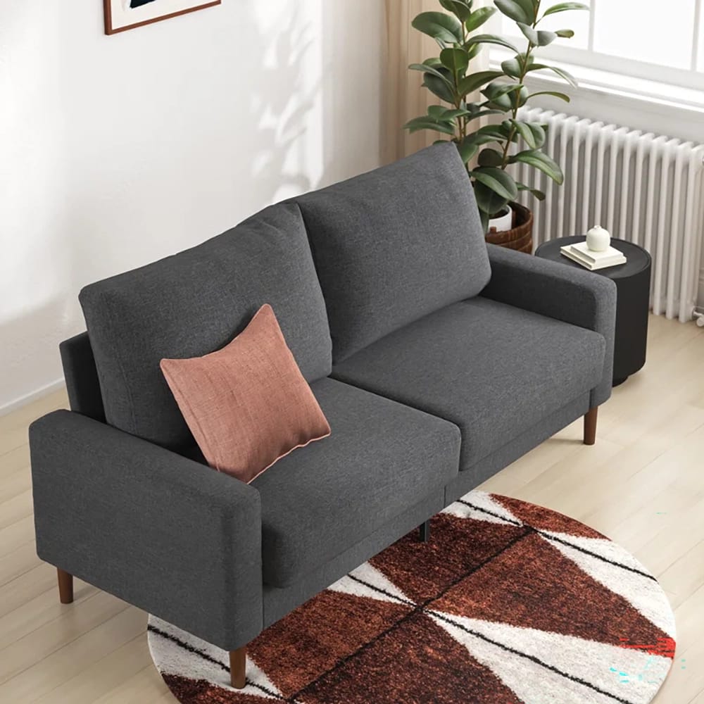 Zinus Colton Upholstered Loveseat, Dark Gray