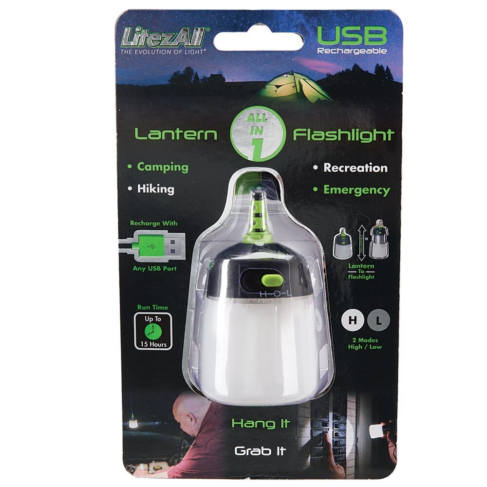 LitezAll USB Rechargeable Lantern Flashlight