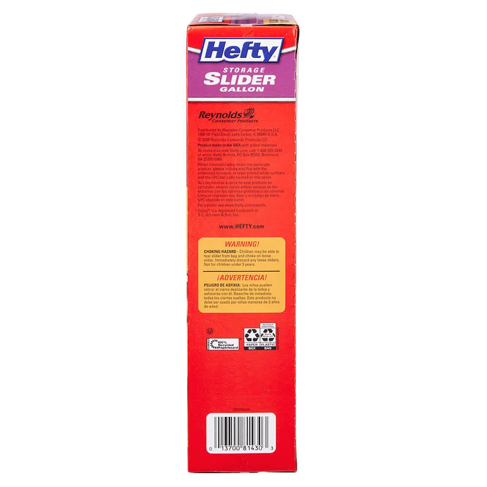 Hefty Storage Gallon Slider Bags, 30 Count