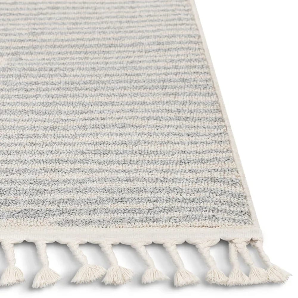 Well Woven 7'10" x 10'6" Loop-De-Loop Zipped Tribal Aztec Geometric Kilim Style Area Rug, Gray/Ivory