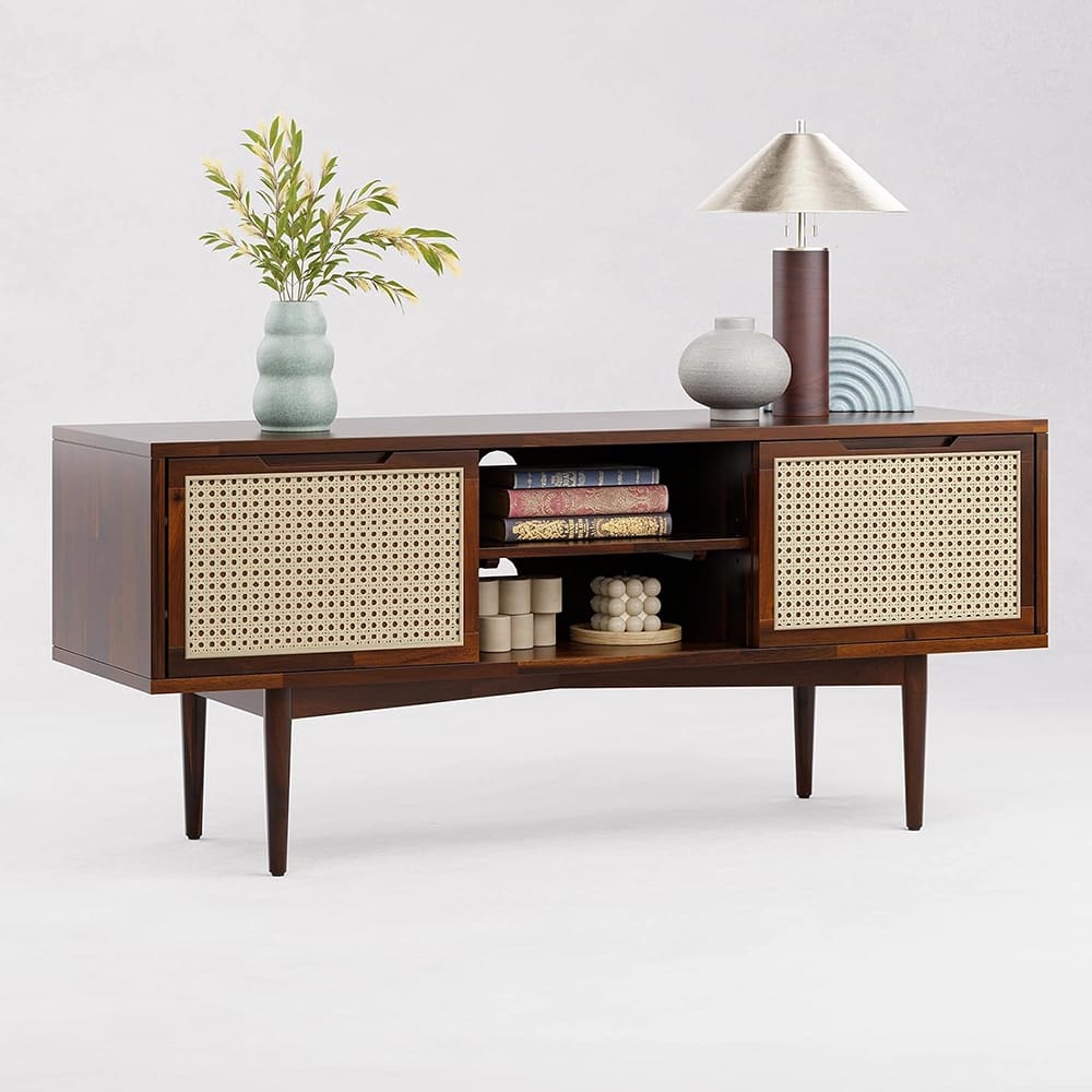 Bme Solid Wood Oliver TV Stand, Walnut