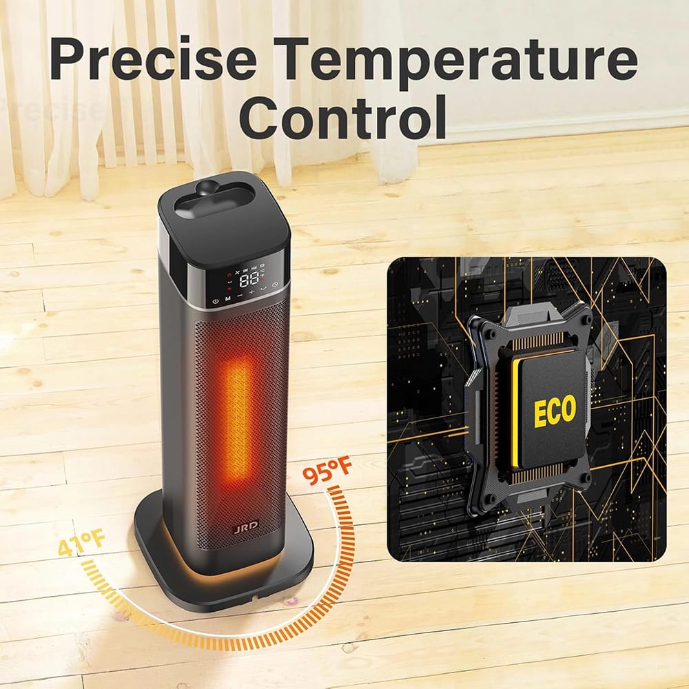 JRD 24" Portable Electric Heater, Black
