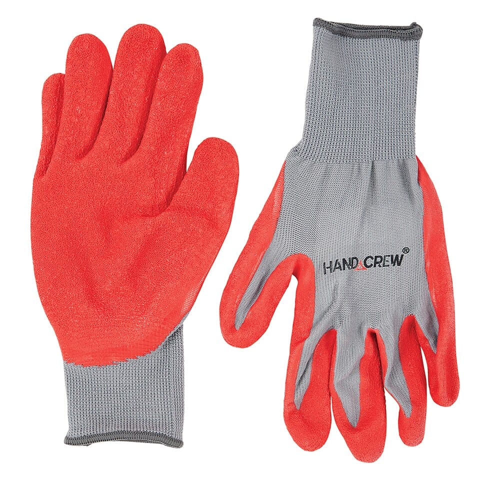 Hand Crew Latex Coated Nylon Work Gloves, L/XL