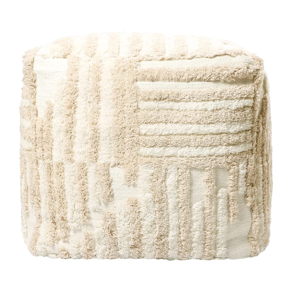LR Home Cube Pouf, Beige