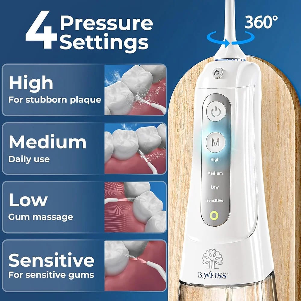 B. WEISS Portable Water Flosser, White