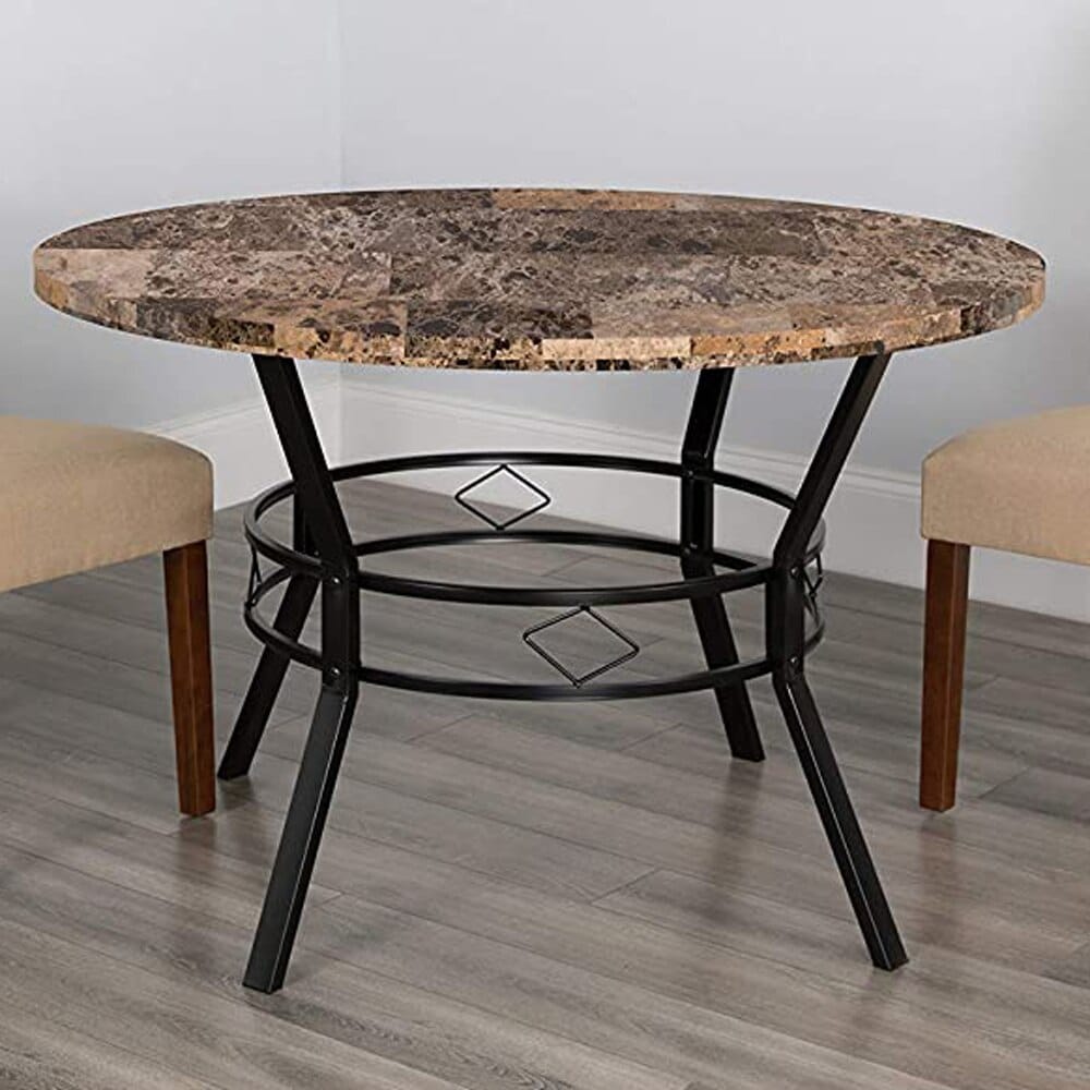 Tremont Round Dining Table, Swirled Marble, 47"