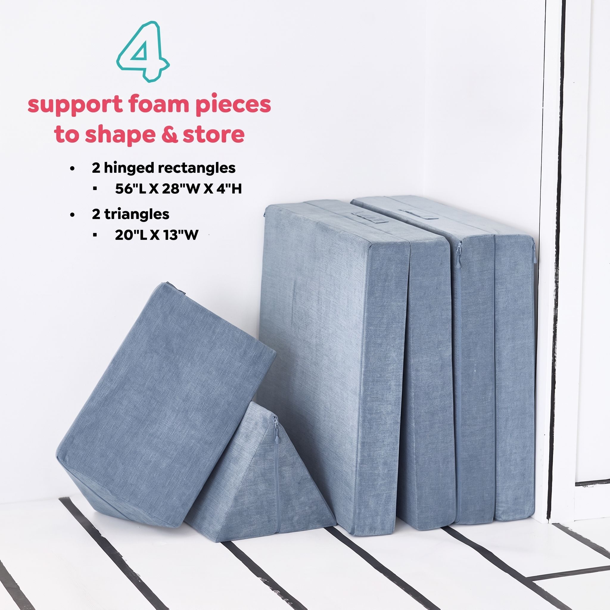 Yourigami Kids Play Couch, Blue