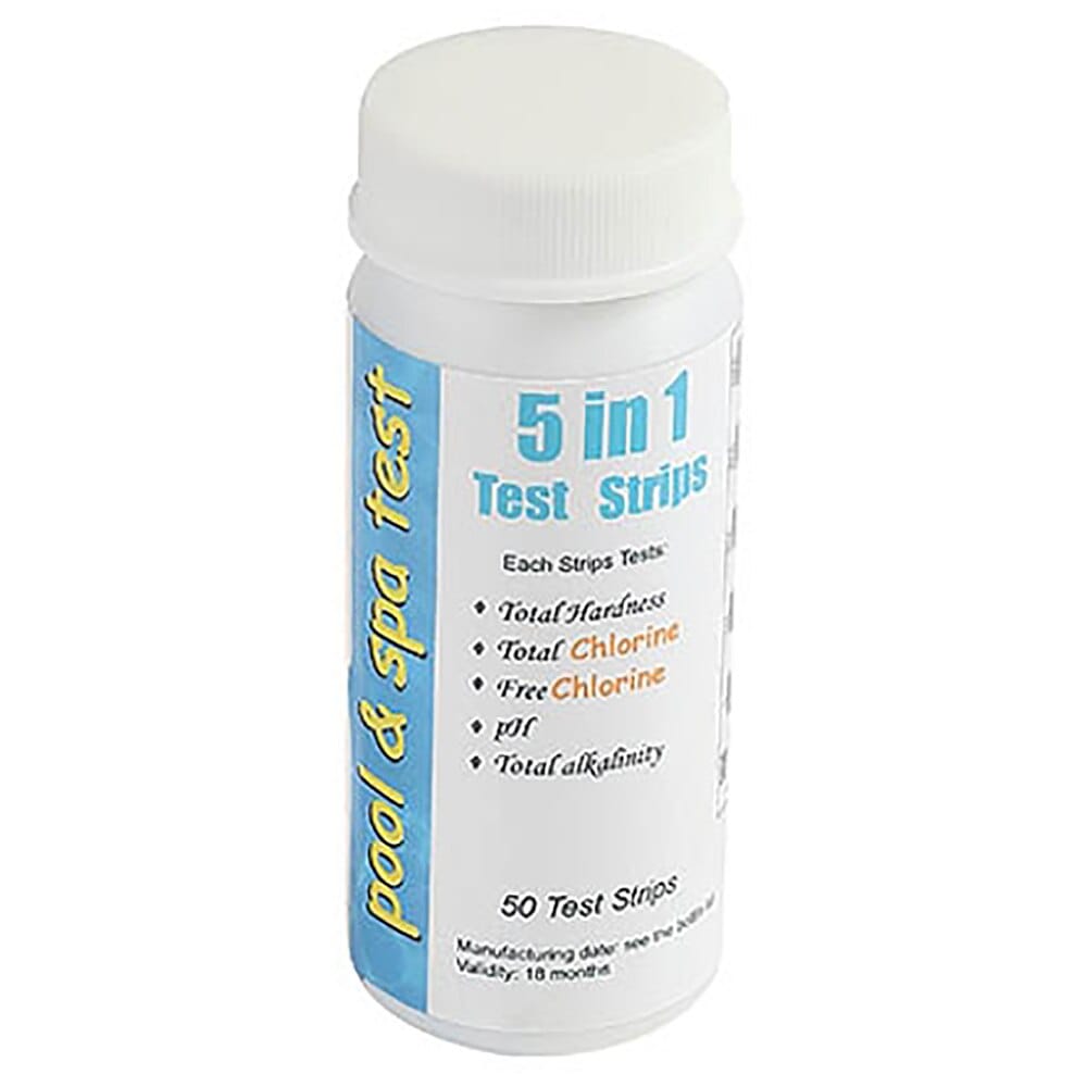 SwimWorks 5-In-1 Test Strips for Chlorine, 50 Count