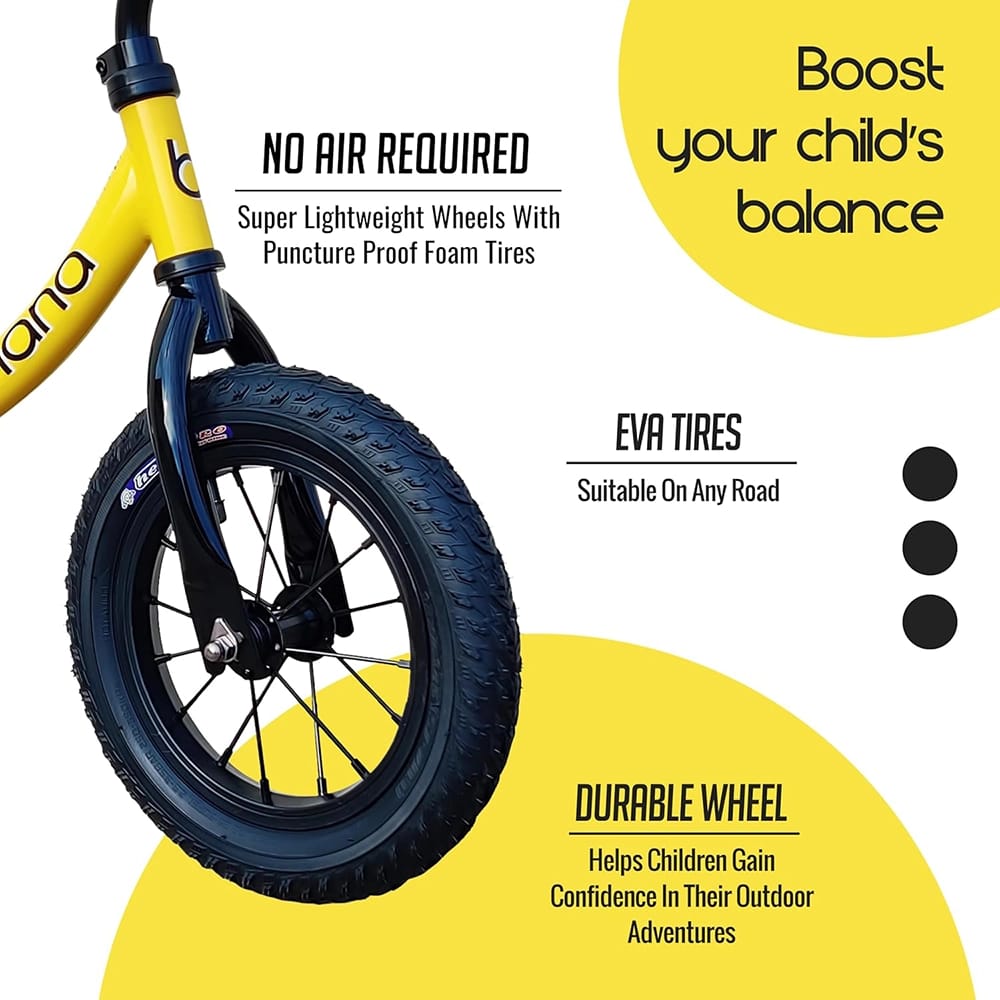 Banana Bike GT Lightweight Balancing Bike, Yellow