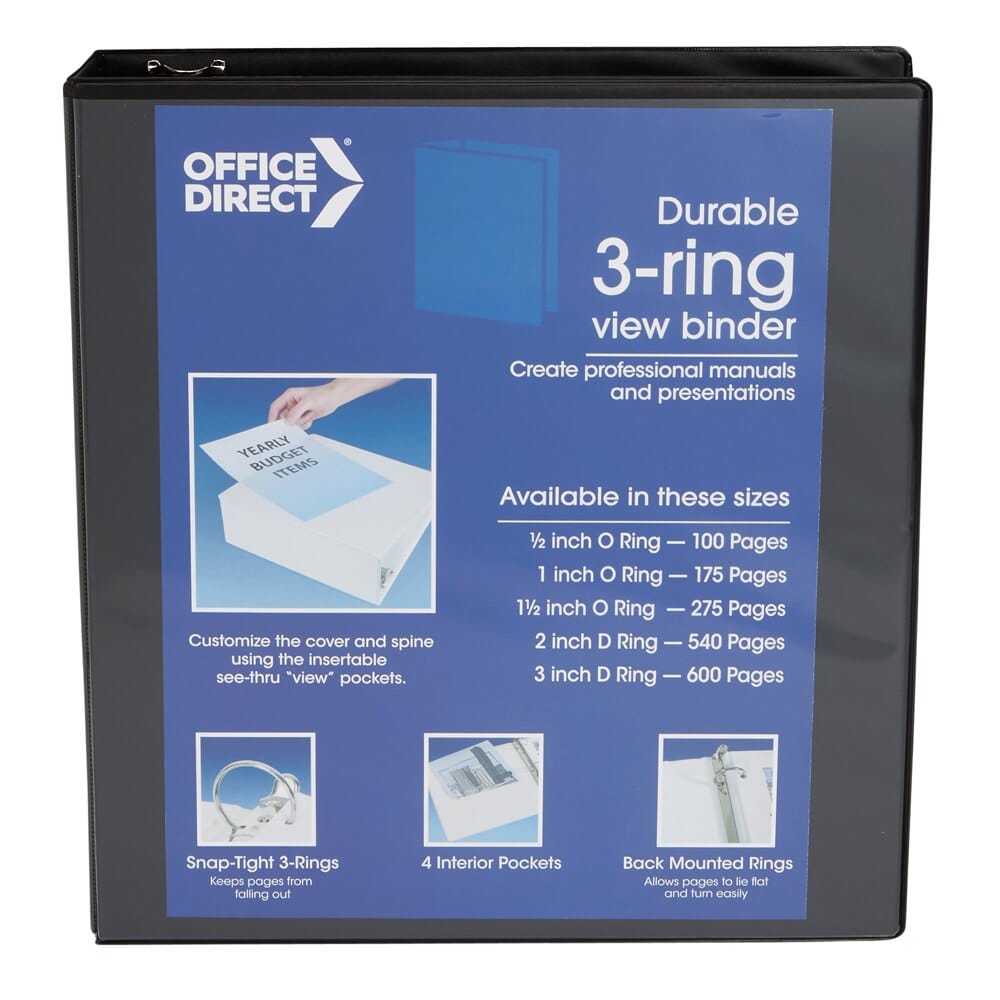 Office Direct D-Ring View Binder, 2"