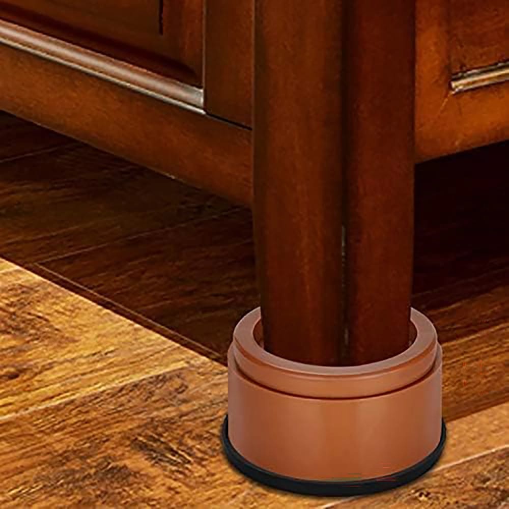 iPrimio 2-Inch Lift Round Bed Risers, Set of 6, Brown