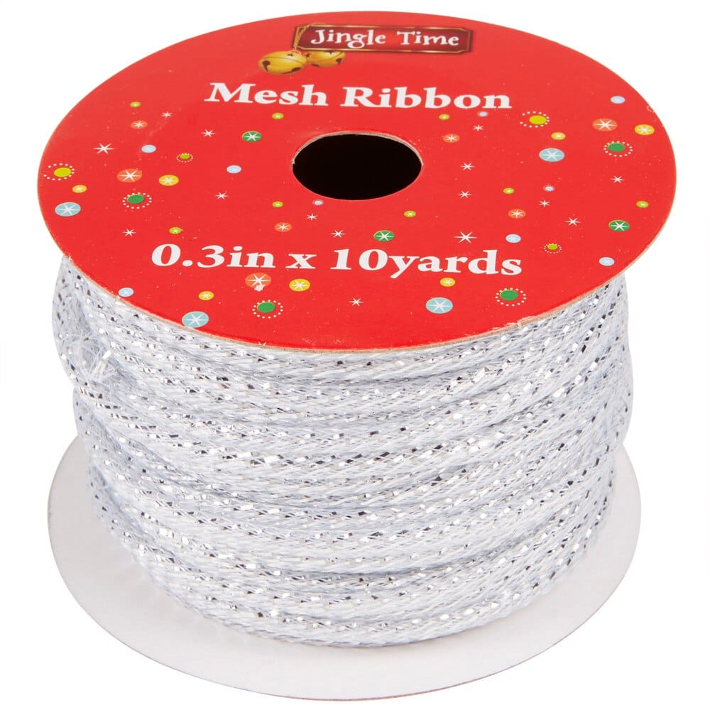 Jingle Time Mesh Christmas Ribbon, 10 yds