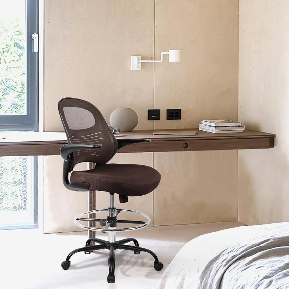 HYLONE Tall Drafting Chair, Brown