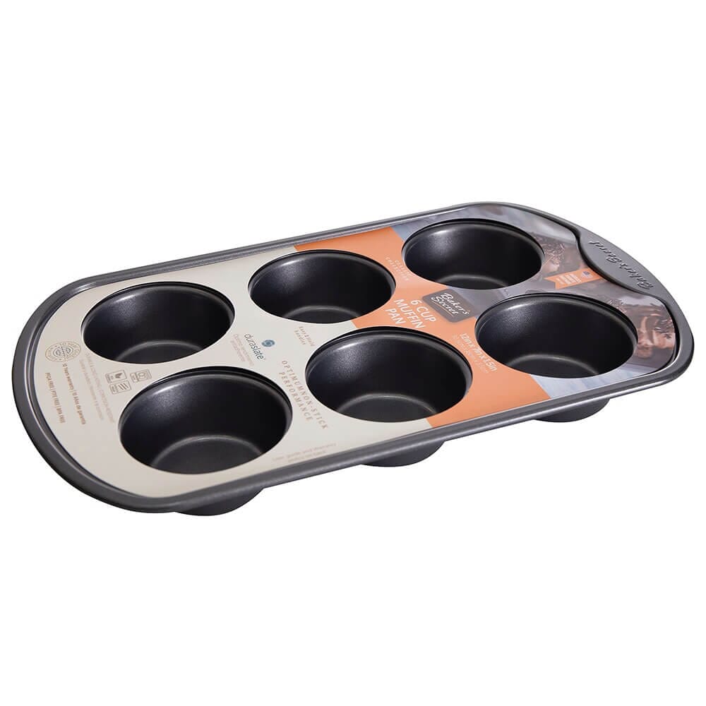 Baker's Secret Classic Collection 6 Cup Muffin Pan, 12"x7"