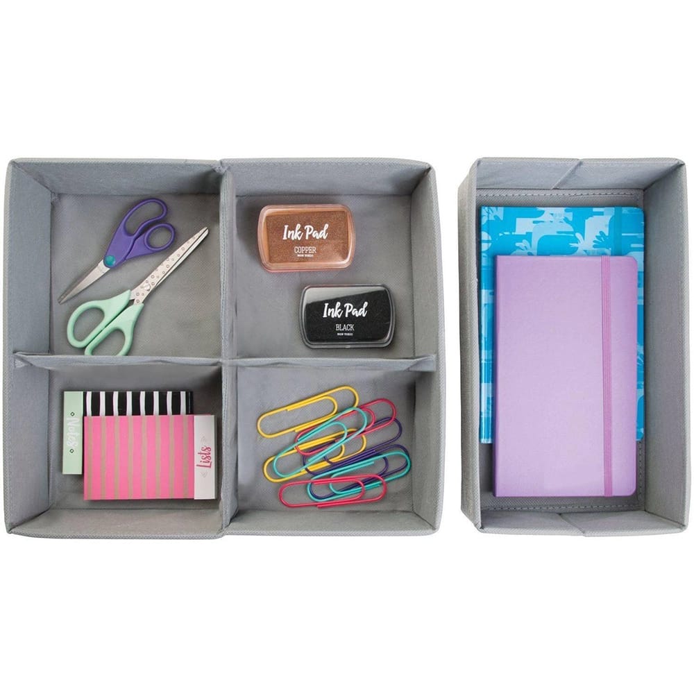 mDesign Drawer Organizer, Gray, Set of 4
