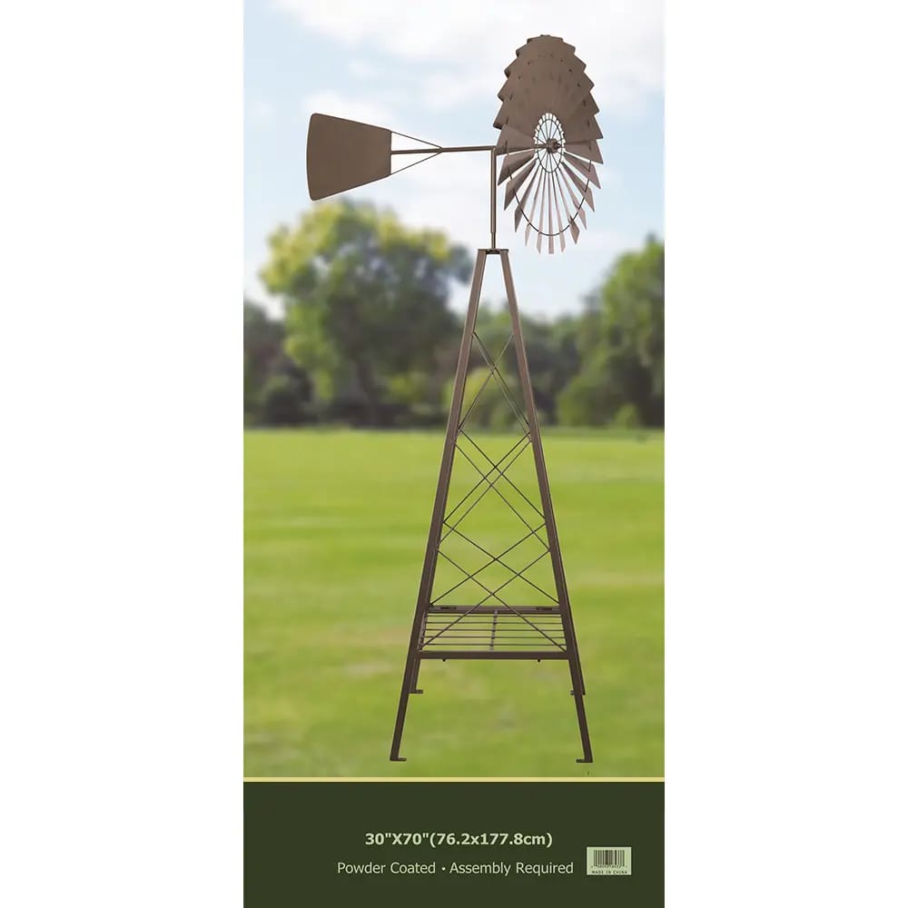 Windmill Whirl Wind Spinner, Brown