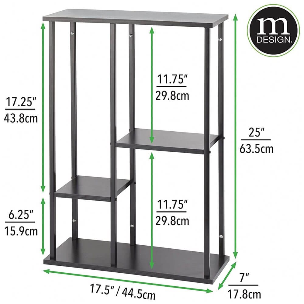 mDesign 4-Tier Wall Decor Storage Organizer Display Shelf, Black