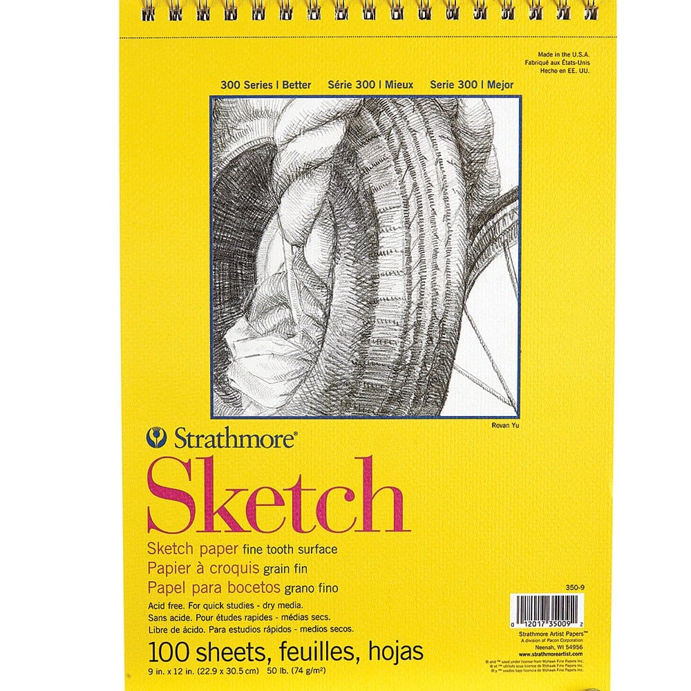 Strathmore 300 Series 9" x 12" Spiral Sketch Pad, 100 Sheets