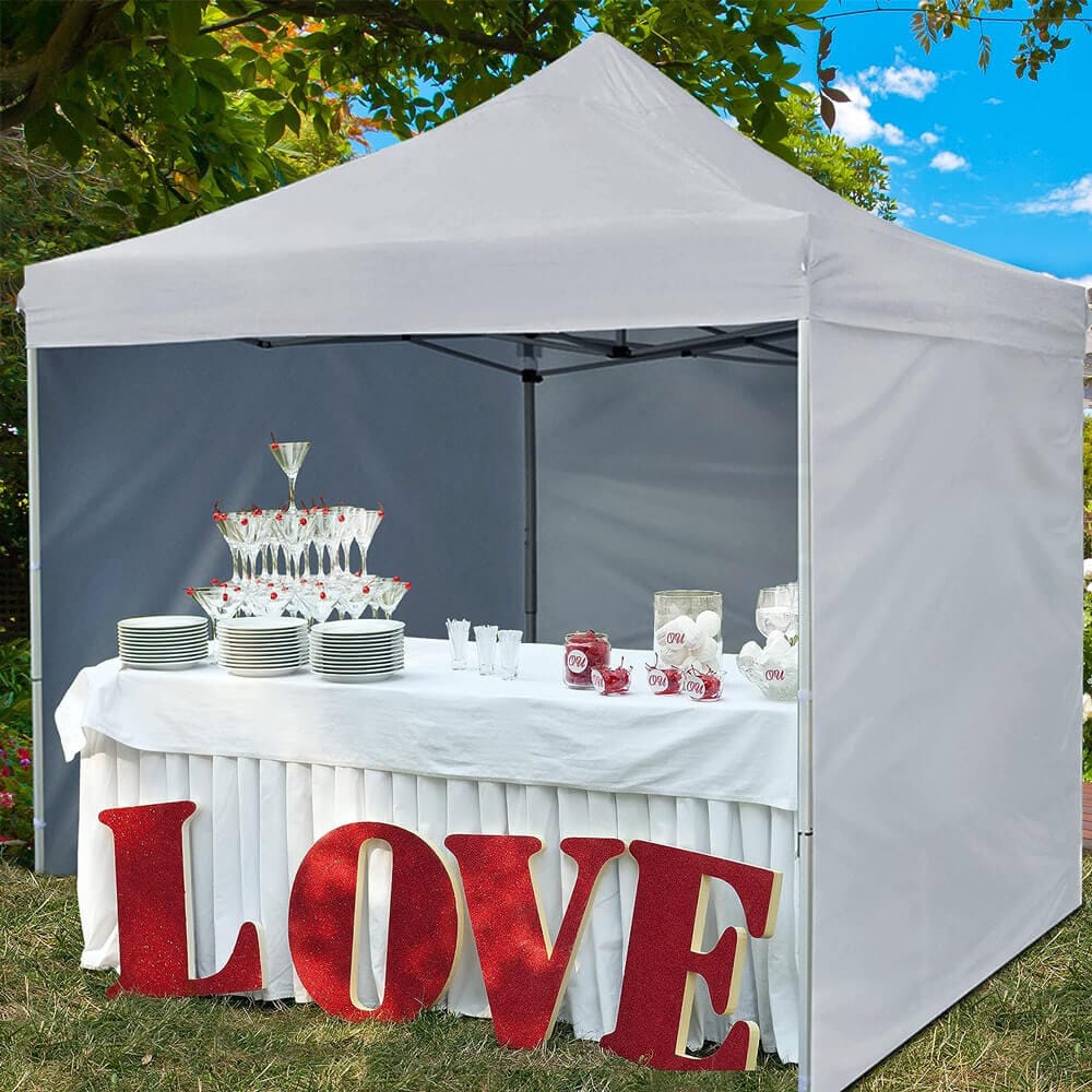 10' x 10' Pop-Up Canopy Tent with 4 Sidewalls, White