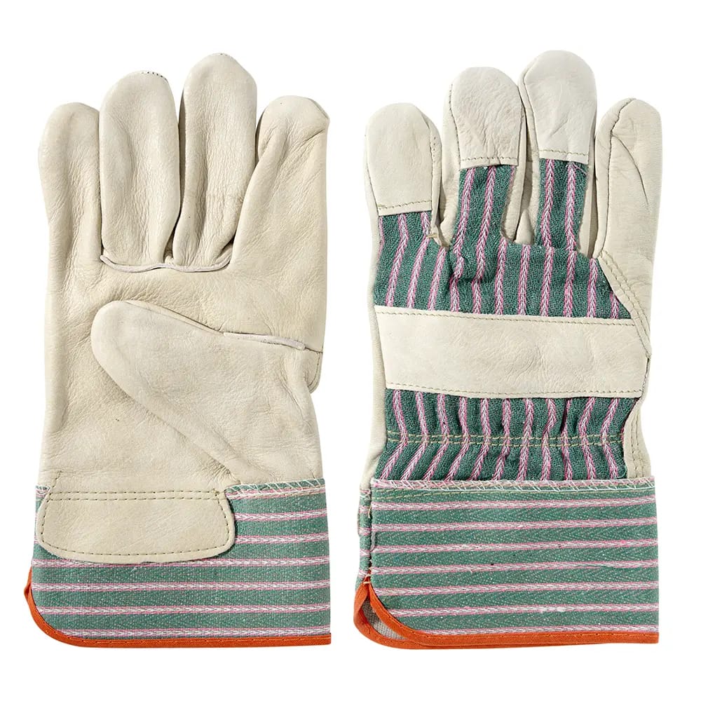 Tan Leather Work Gloves With Safety Cuff