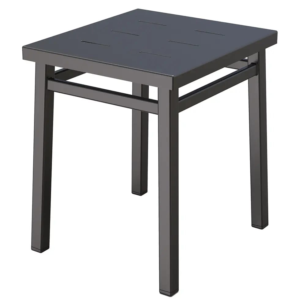 Maiori Aluminum Impression Square Patio Side Table, Charbon