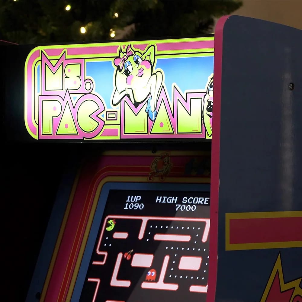 Arcade1Up Ms. Pac-Man QVC with Riser  & Light Up Marquee