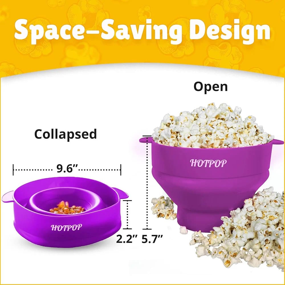 HOTPOP Silicone Microwave Popcorn Popper, Purple