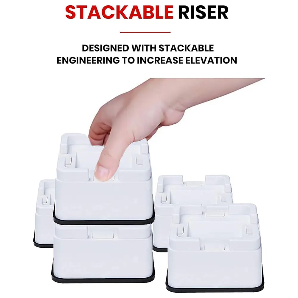 iPrimio V Shape Bed Riser, Set of 6, White