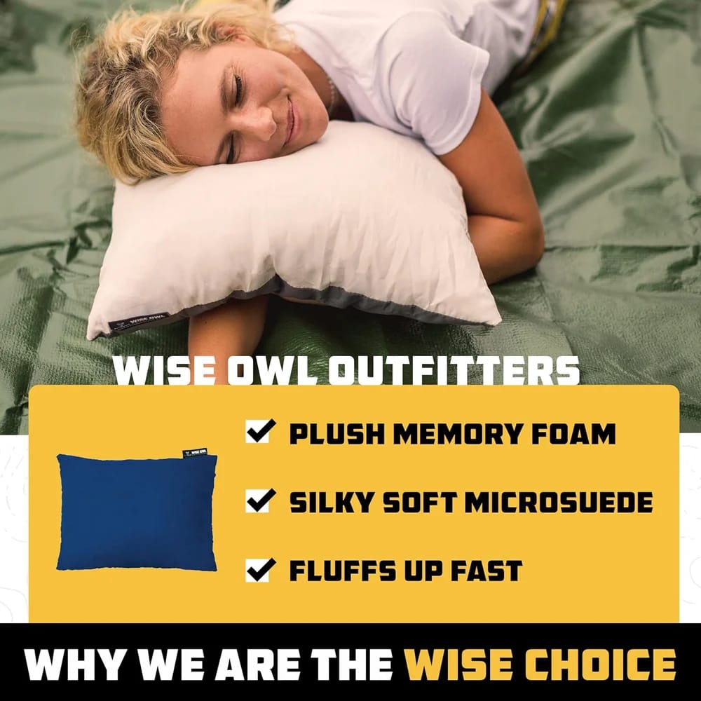 Wise Owl Outfitters Small Camping Pillow, Green