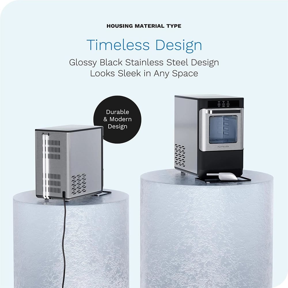 hOmeLabs Countertop Nugget Ice Maker, Gray/Black