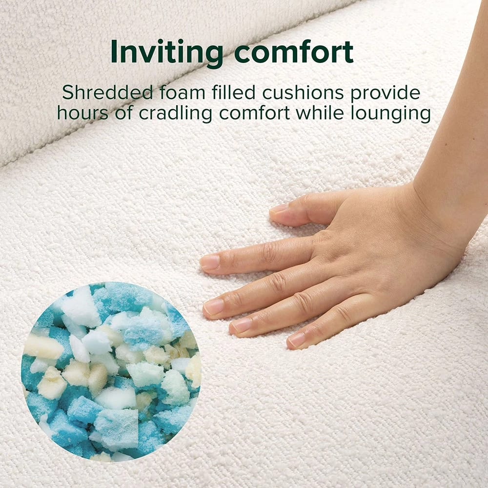 Zinus Isaac Sling Chair with Ottoman and Drink Table, White