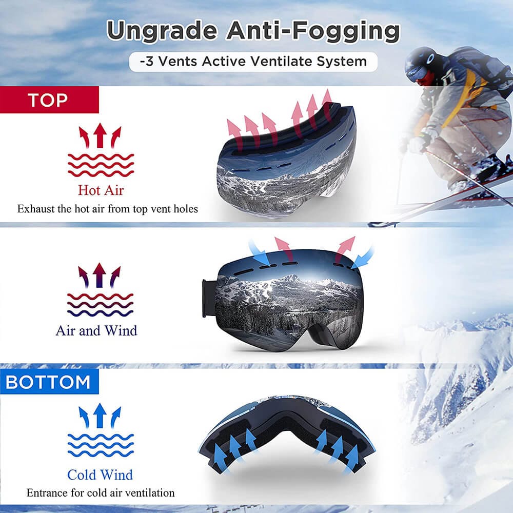 Camdive Anti-Fog Ski Goggles