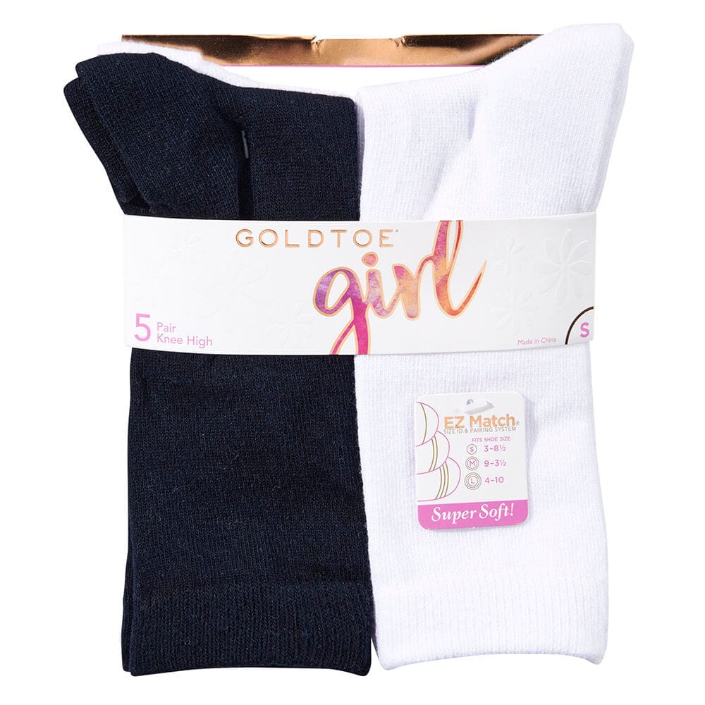 Gold Toe Girls Knee High Socks, 5 Pack