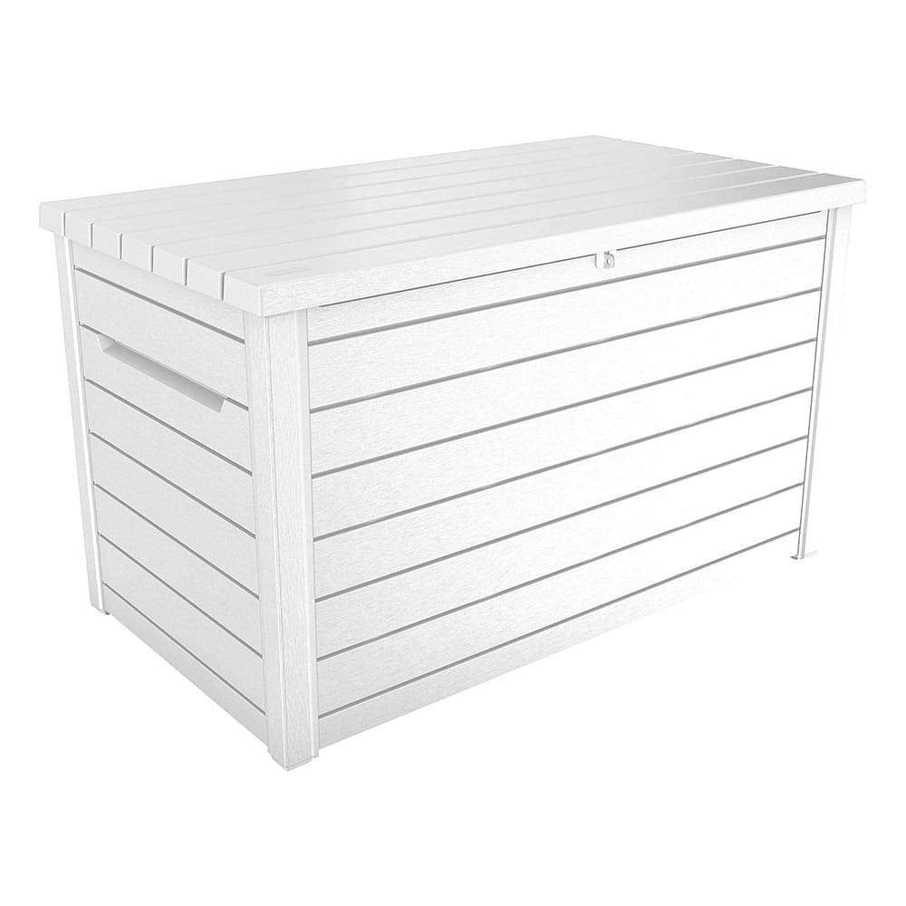 Keter XXL 230 Gallon Resin Outdoor Deck Box, White