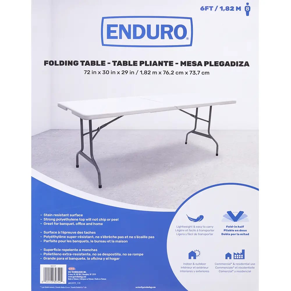 Enduro Folding Table, 6'