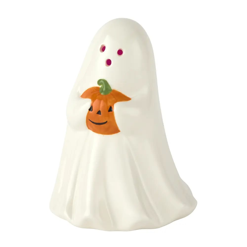Ghost Holding Pumpkin LED Ceramic