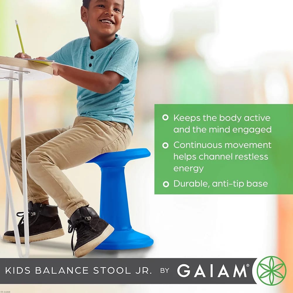 Gaiam Kids Wobble Stool Desk Chair, Lime