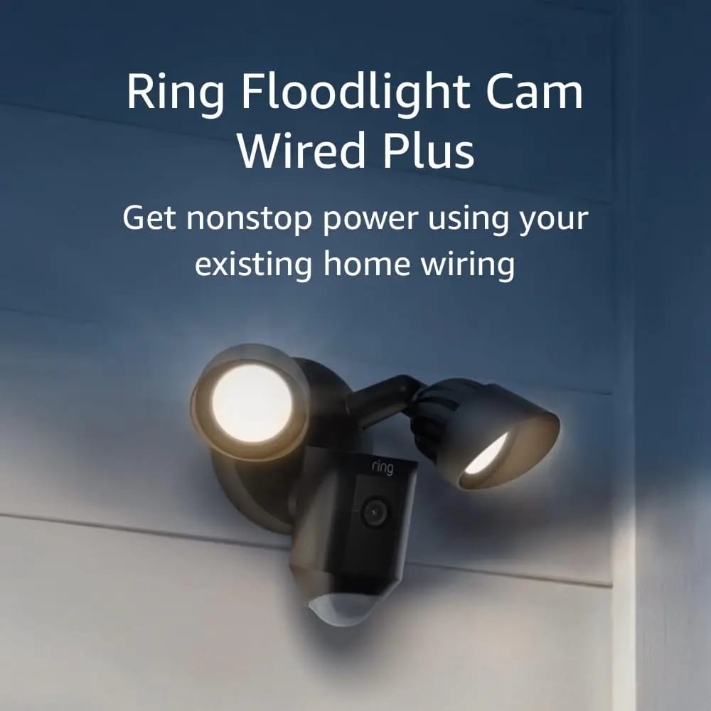 Ring Floodlight Cam Wired Plus, Black