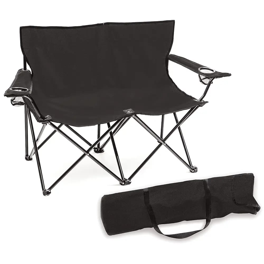 Loveseat Style Double Camp Chair, Black