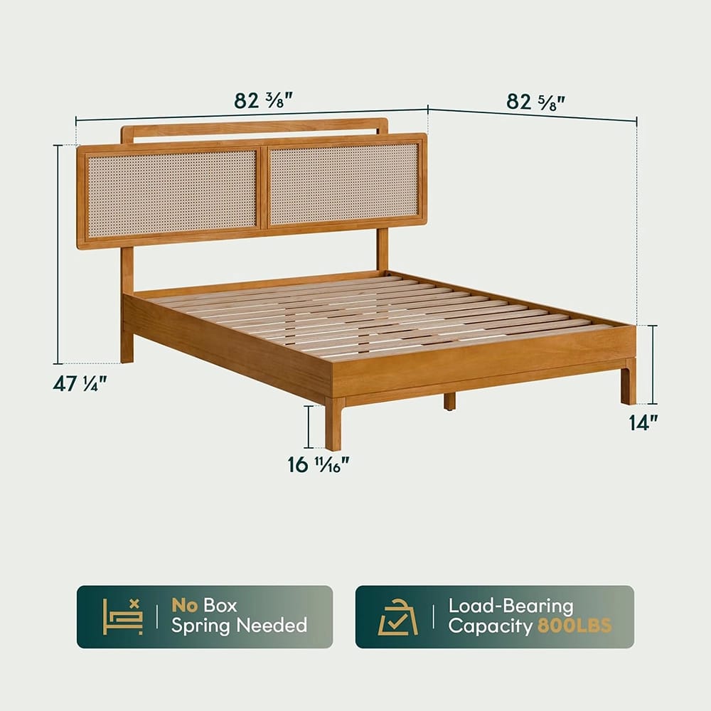 Bme Neil Queen Bed Frame, Teak Brown