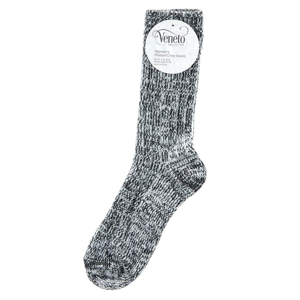 Veneto Women's Ribbed Crew Socks