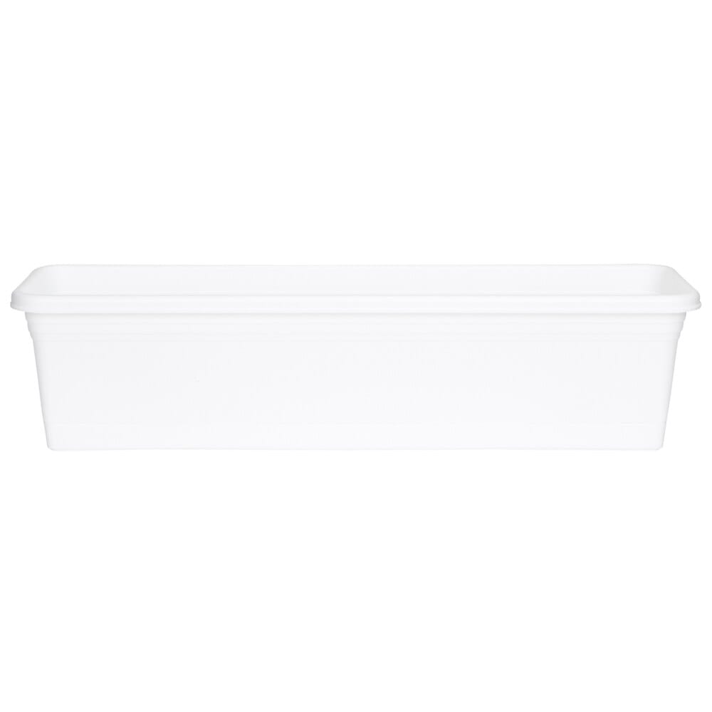 RUGG White Window Box Planter with Saucer, 30"