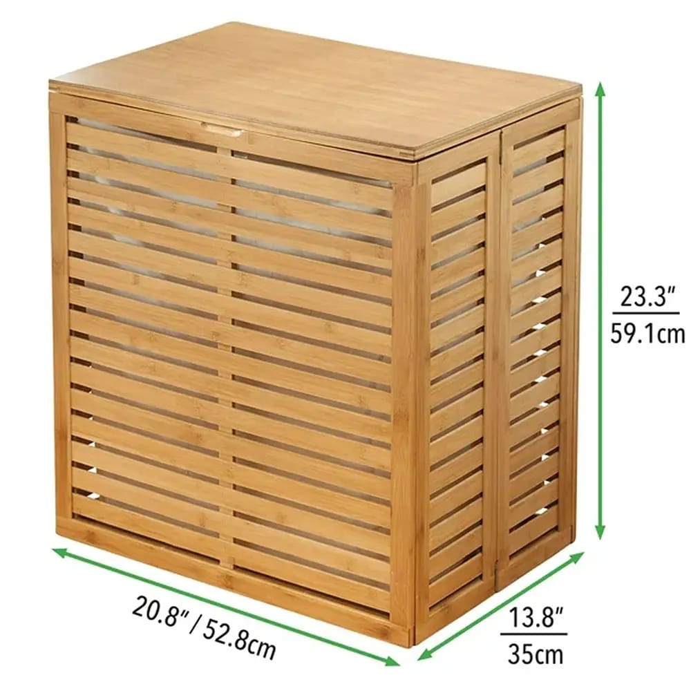 mDesign Bamboo Laundry Hamper, Natural