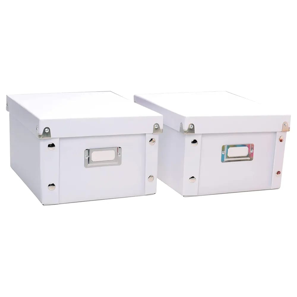 Snap-N-Store Small Storage Box, White/Unicorn, 2 Pack