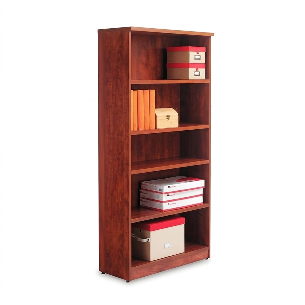 Alera Valencia Series 5-Shelf Bookcase, Mocha, 65"