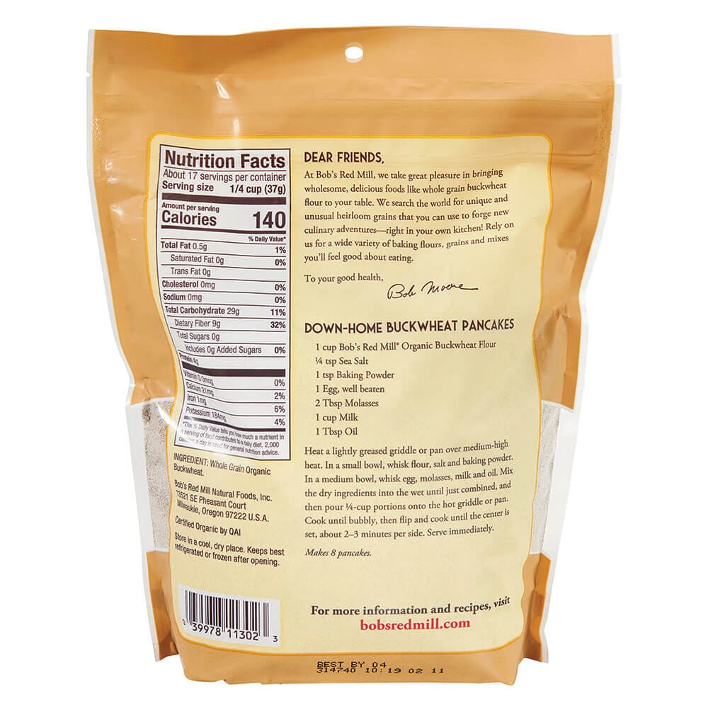 Bob's Red Mill Organic Whole Grain Buckwheat Flour, 22 oz