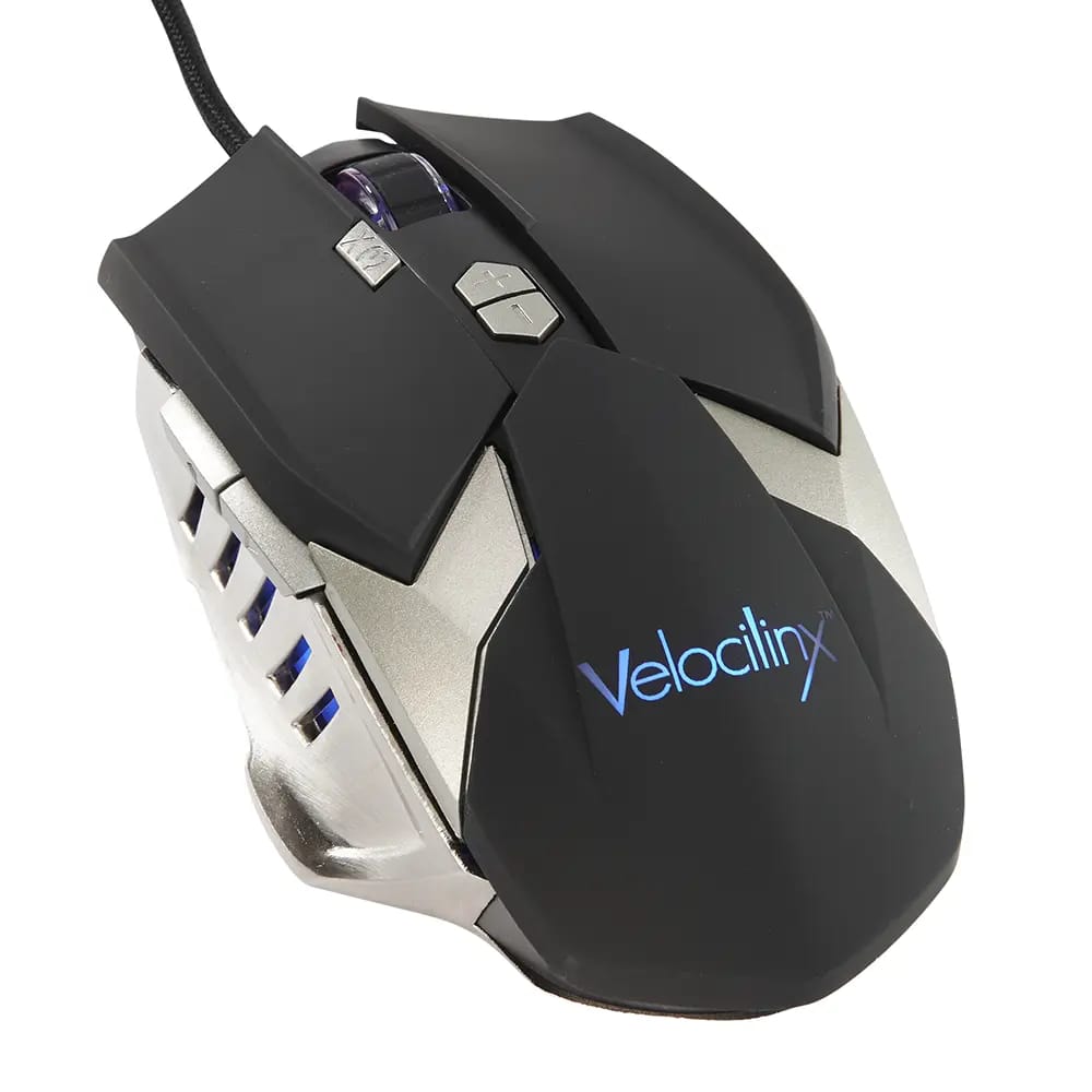 Velocilinx Eight Button Gaming Mouse, Black/Silver